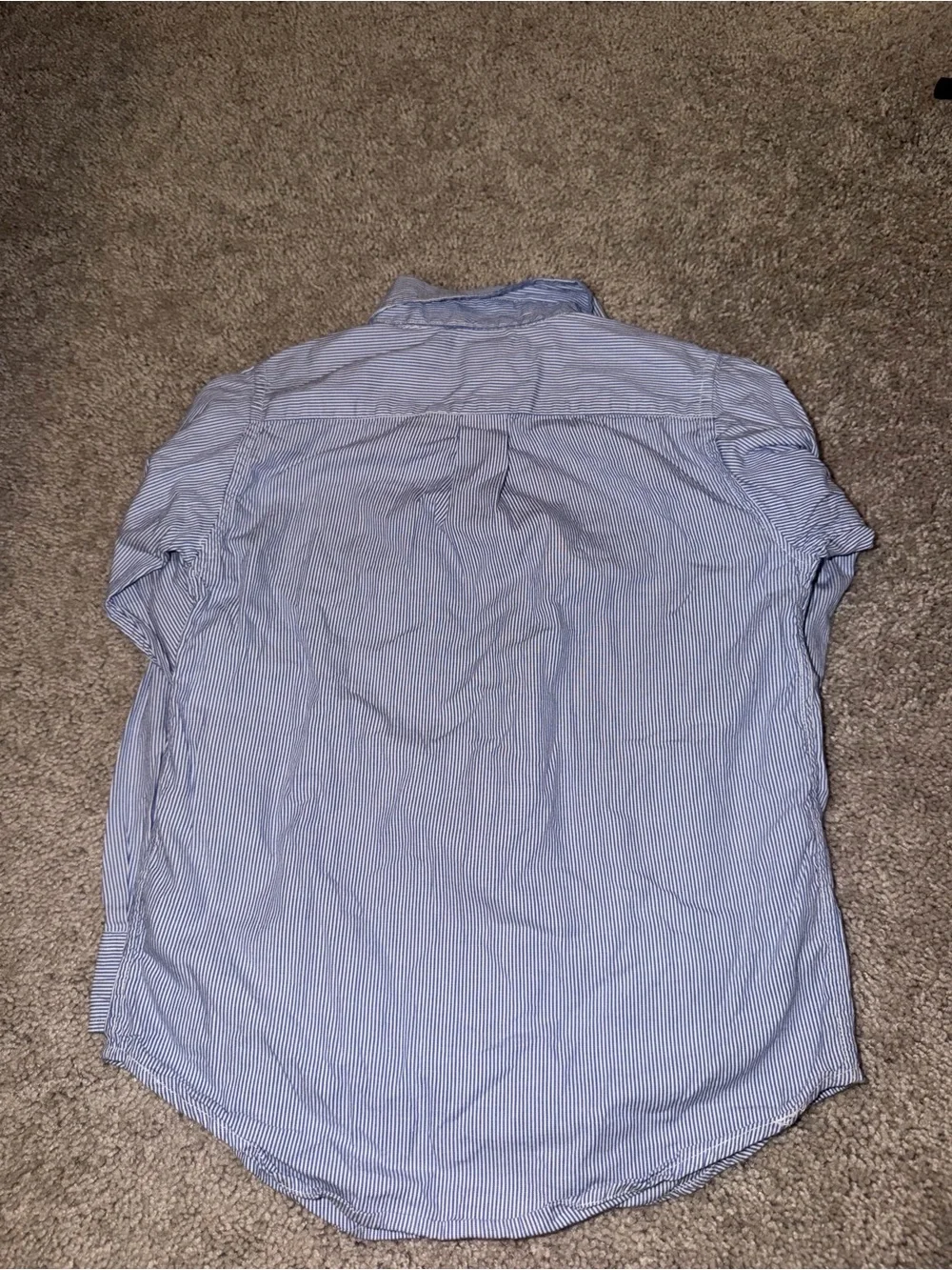 Ralph Lauren Blue and White Pinstriped Button-Down Shirt